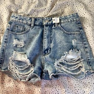 COPY - distressed jean shorts
